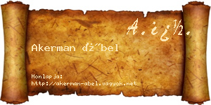 Akerman Ábel névjegykártya