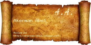Akerman Ábel névjegykártya