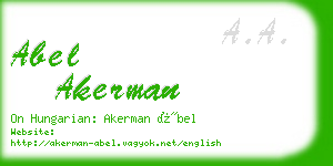 abel akerman business card